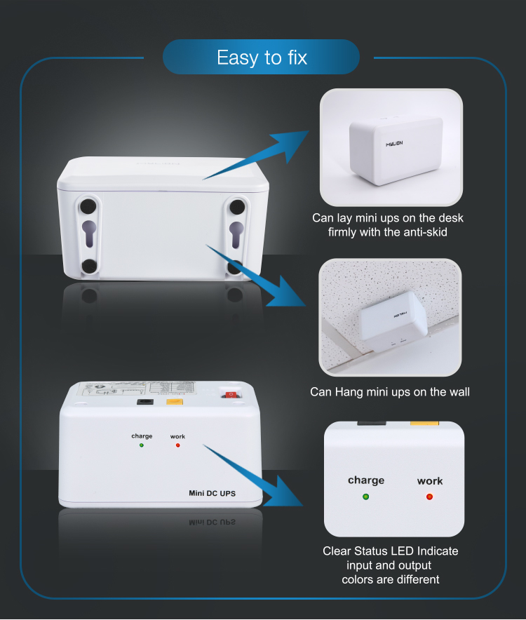Mylion Mini DC UPS Lithium ion battery backup MU626 58Wh - Image 3