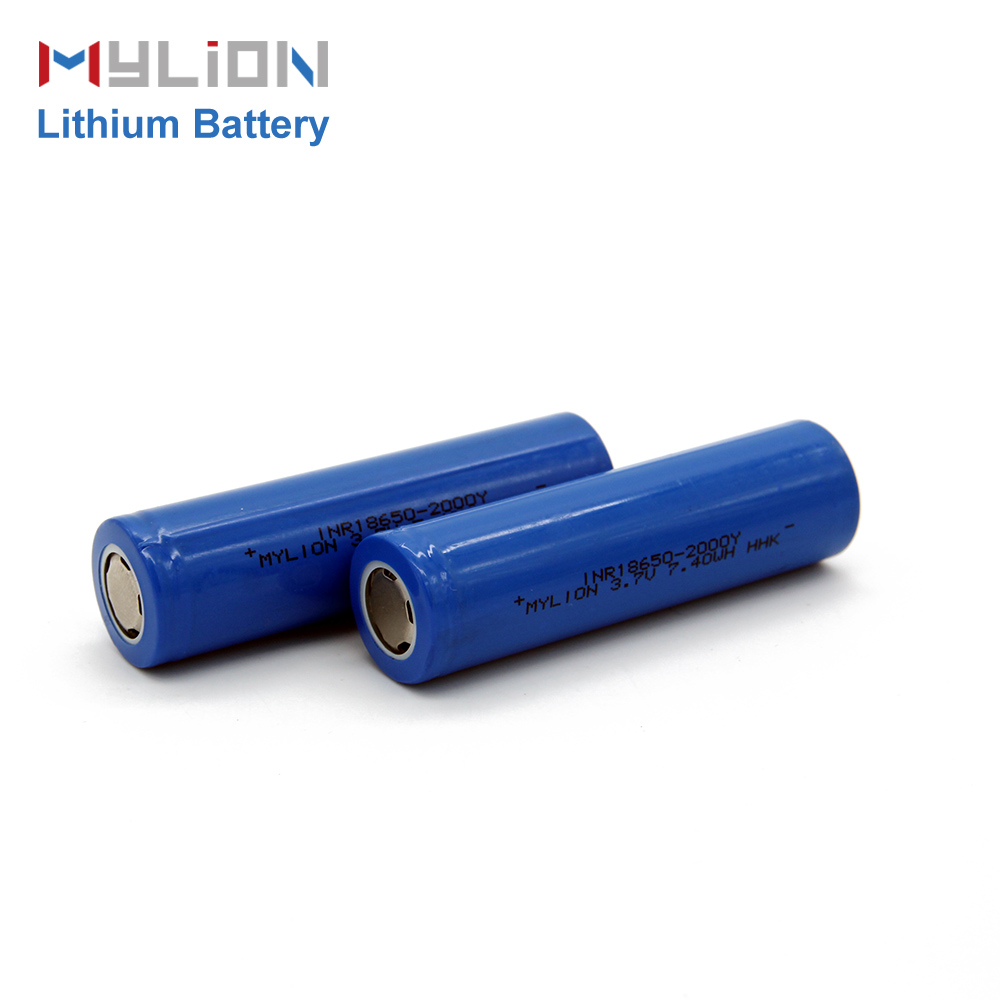Mylion li-ion 3.7v 2000mAh 7.4Wh 18650 cell Real capacity lithium ion rechargeable battery for battery pack