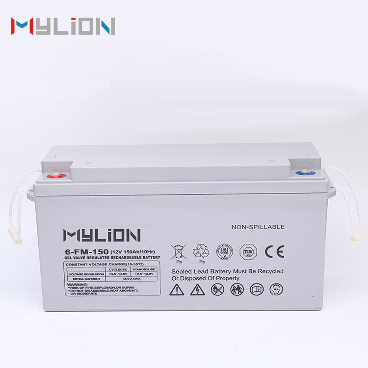 Mylion 12V150Ah Solar Battery Free Maintenance Sealed GEL AGM Lead Acid Storage Battery For UPS Power Station