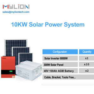 Solar Energy System 10KW Off Grid Hybrid Inverter MPPT 7.2KW Battery 3000W Solar Panel Kit For Residential