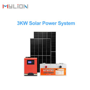 Solar Energy System 3kw 3000W Storage Power Supply Hybrid Inverter LiFe PO4 Battery Solar Panel Kit