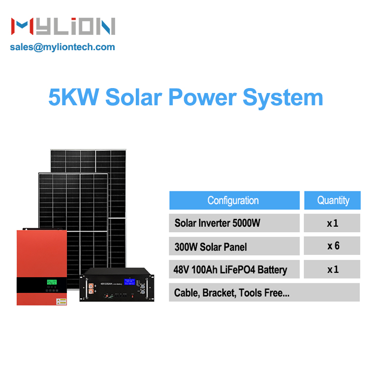 Solar Power Bank 5kw 5000W Storage Solar Power Station Off Grid Hybrid Inverter Solar Power System - Image 3
